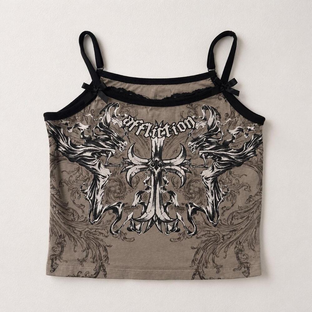 affliction y2k graphic cami tank top